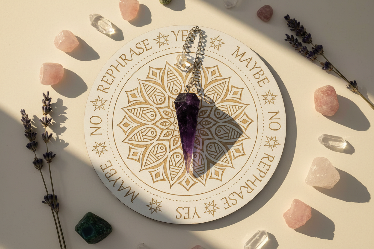 Améthyste avec Fleurs de Vie - avec décor spirituel