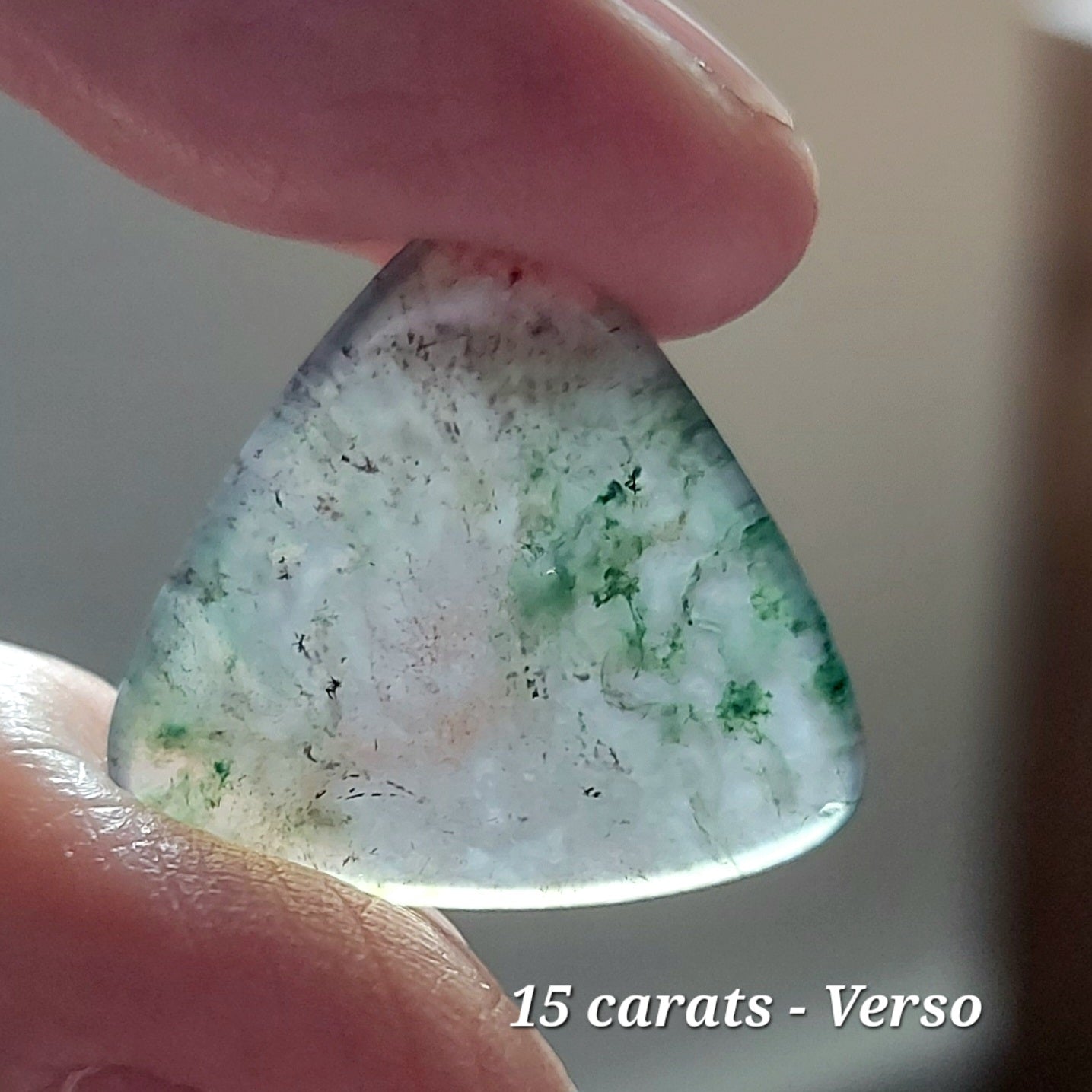 🌿Trillant des Neiges – Agate Mousse Bicolore (Grade AAA)