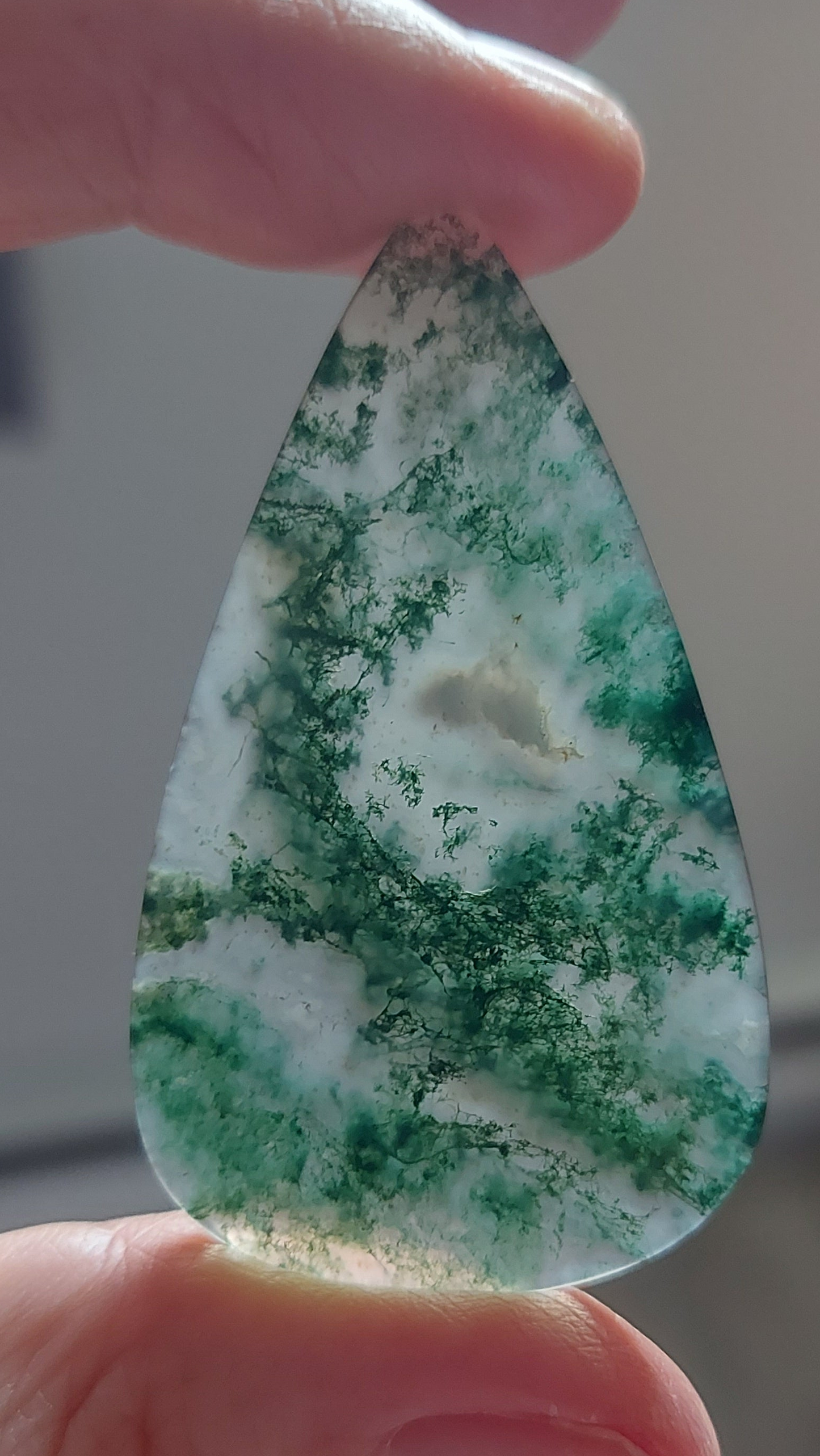 🌌 Goutte de la Canopée Mystique – Agate Mousse Verte (Grade AA)