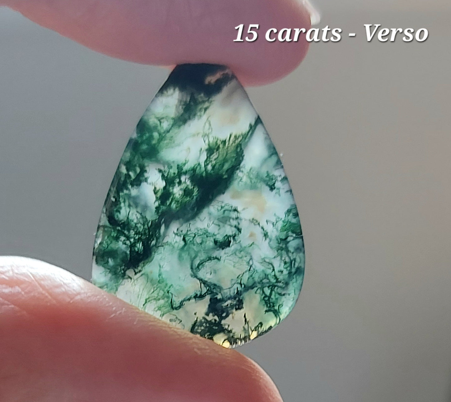 Goutte de Forêt Mystique – Agate Mousse Verte d'Exception (Grade AAA)