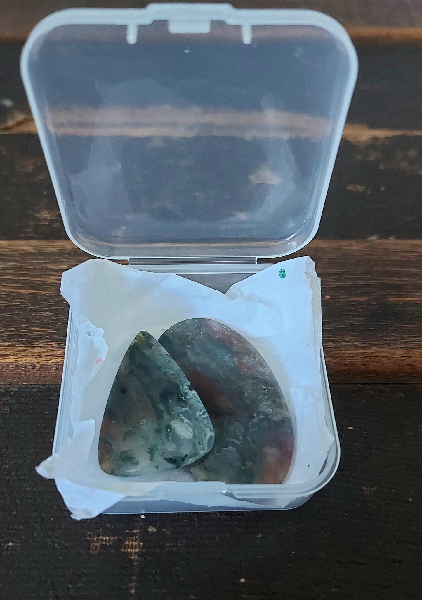 🍂Duo des Terres Flamboyantes – Agates Mousses Rouges (Grade AA)
