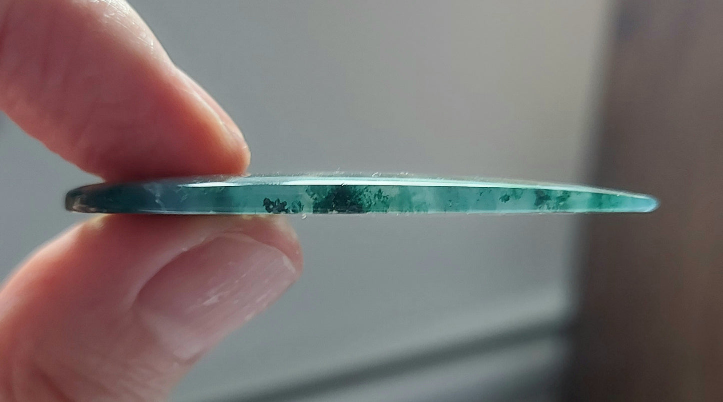 🌌 Goutte de la Canopée Mystique – Agate Mousse Verte (Grade AA)