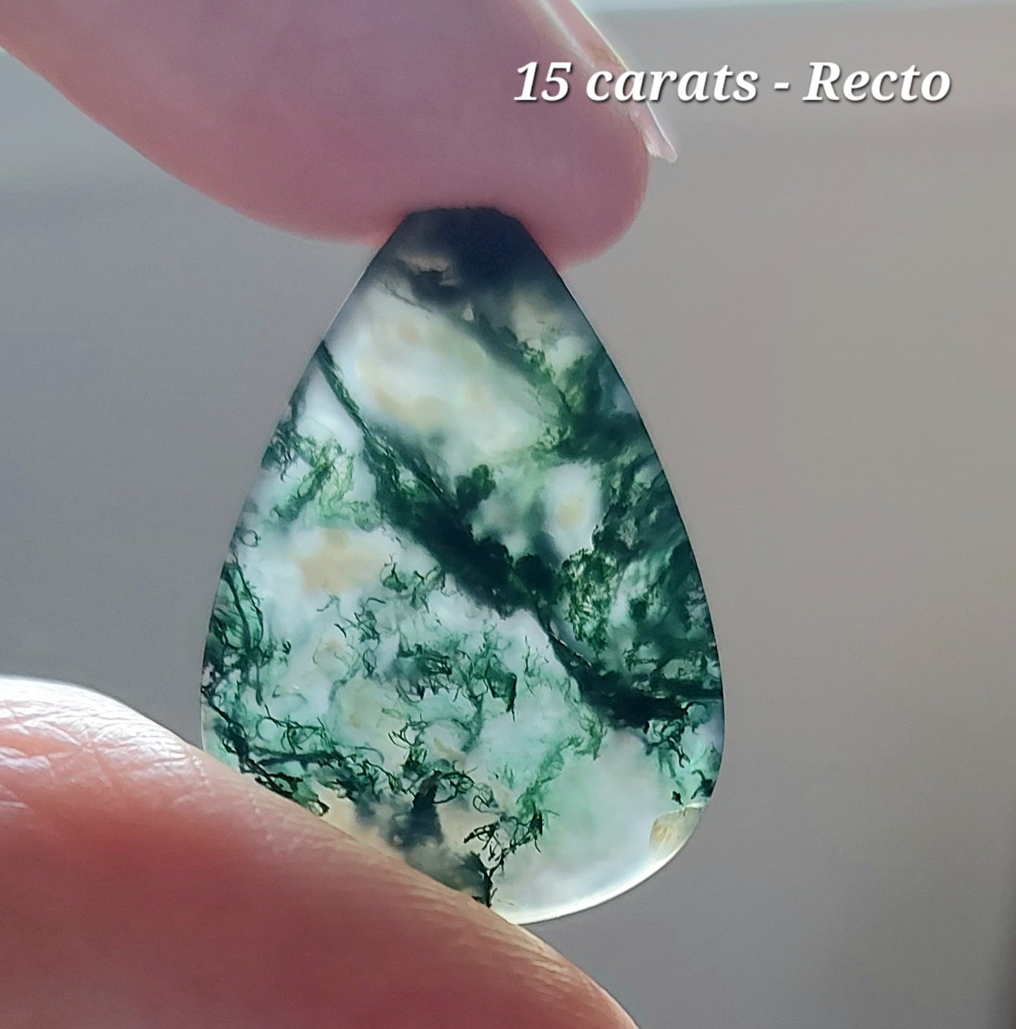 Goutte de Forêt Mystique – Agate Mousse Verte d'Exception (Grade AAA)