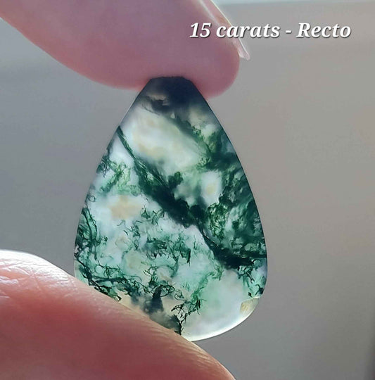 Goutte de Forêt Mystique – Agate Mousse Verte d'Exception (Grade AAA)