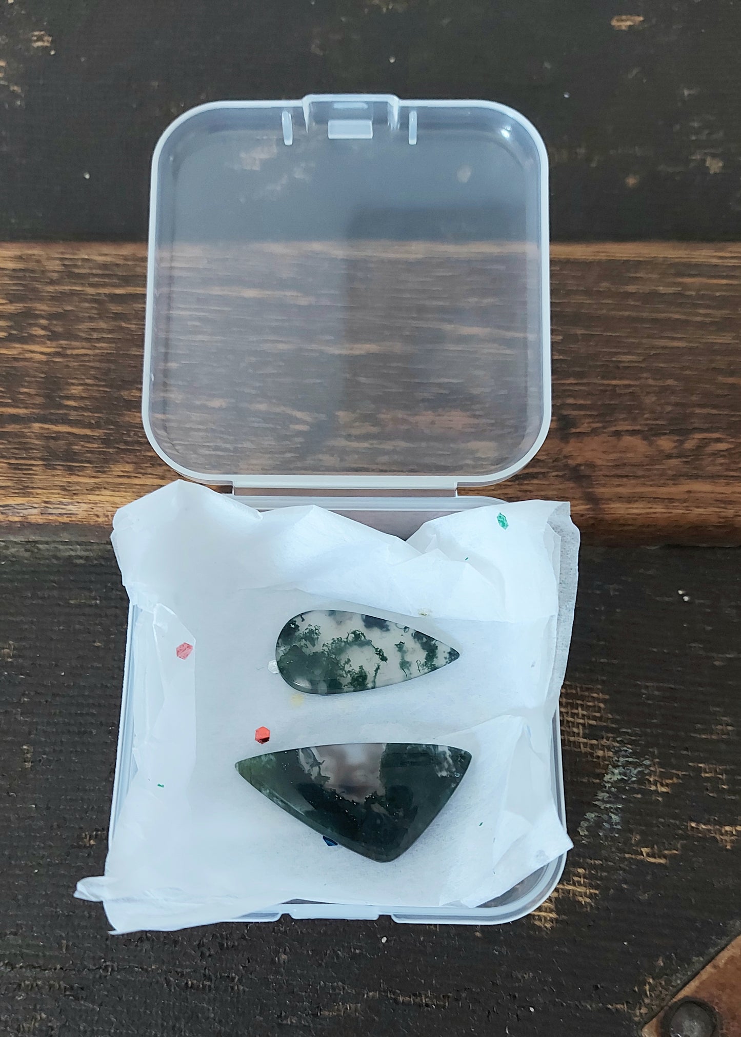 🌌 Duo d'Agates Mousses Vertes d'Exception (Grade AAA) — Paysages Miniatures