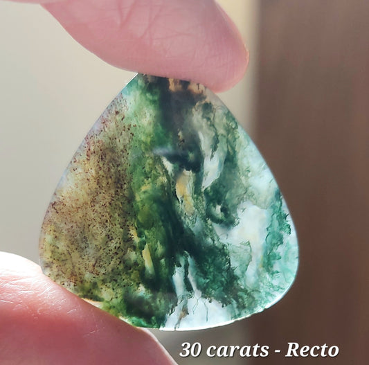 🌿 Trillant de l'Équinoxe – Agate Mousse Bicolore (Grade AAA)