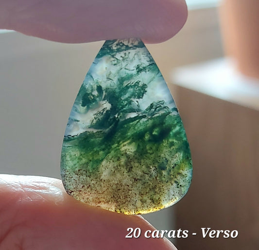 🌿Goutte de l'Aurore Boréale – Agate Mousse Bicolore (Grade AAA)