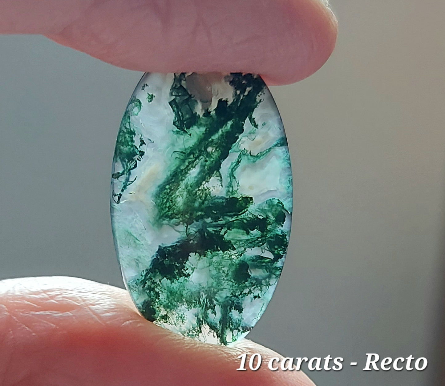 Duo des Sentiers Sacrés – Agates Mousses Vertes (Grade AA)