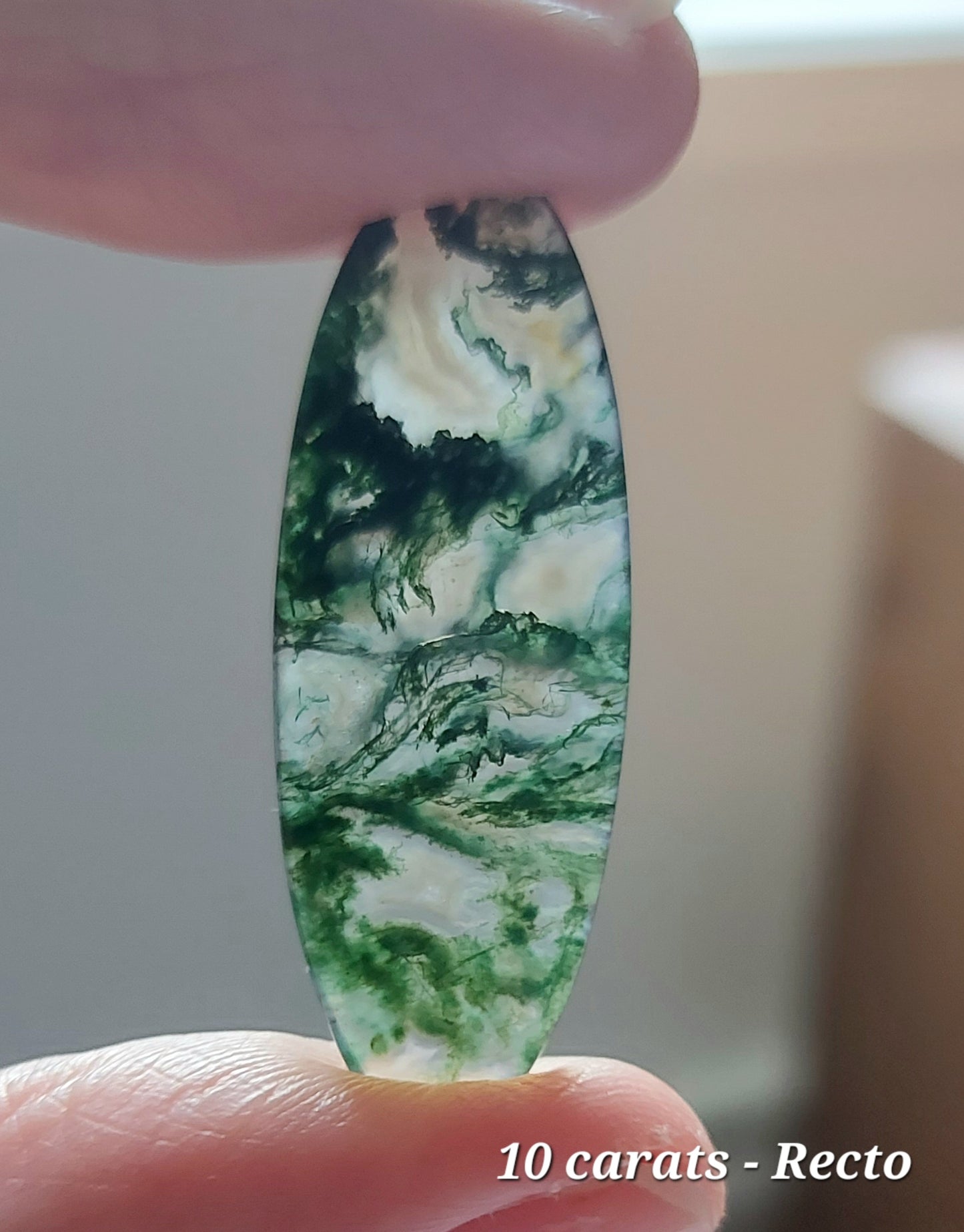 Duo des Cimes Embrumées – Agates Mousses Vertes (Grade AA)