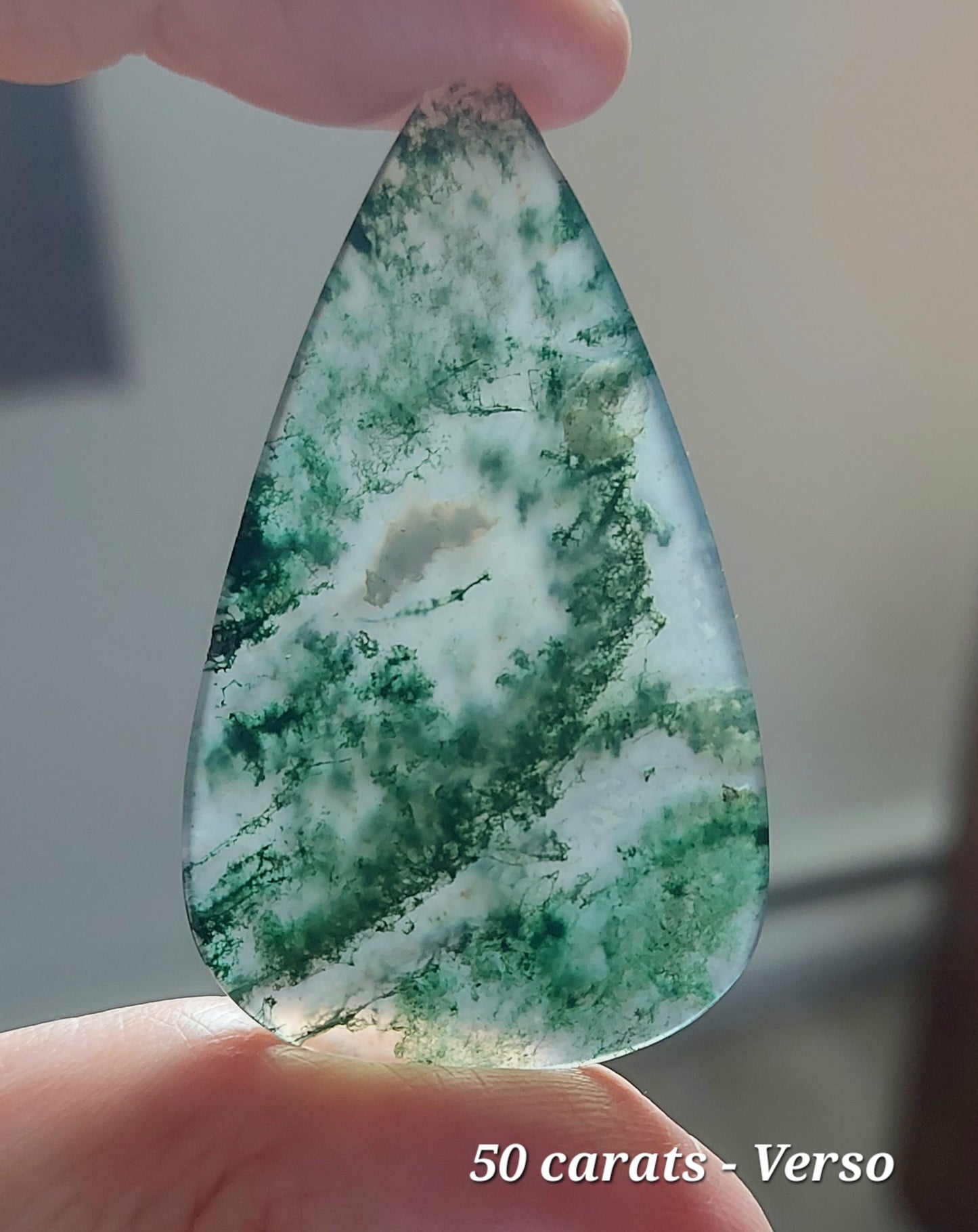 🌌 Goutte de la Canopée Mystique – Agate Mousse Verte (Grade AA)