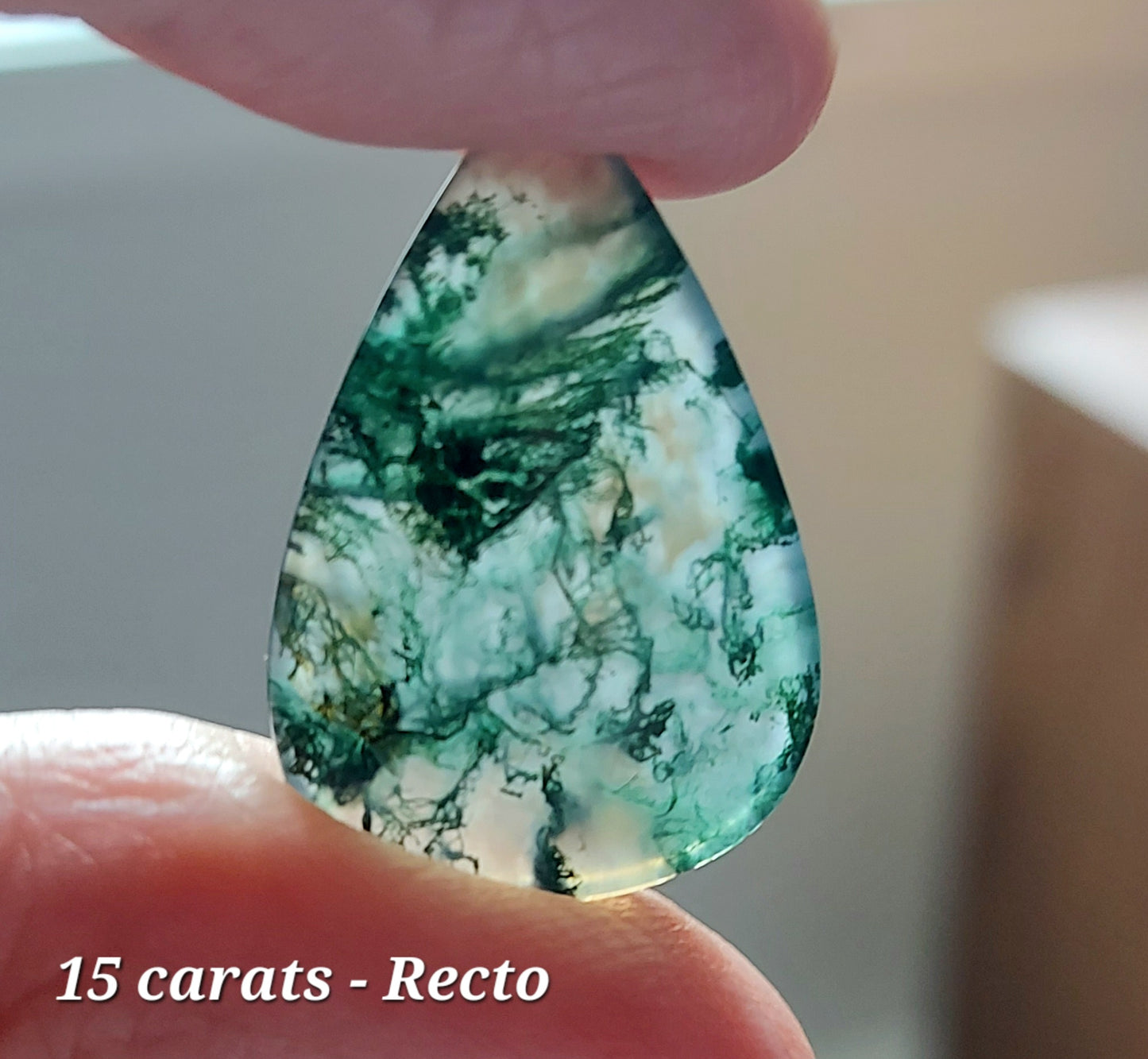 Duo des Cimes Embrumées – Agates Mousses Vertes (Grade AA)