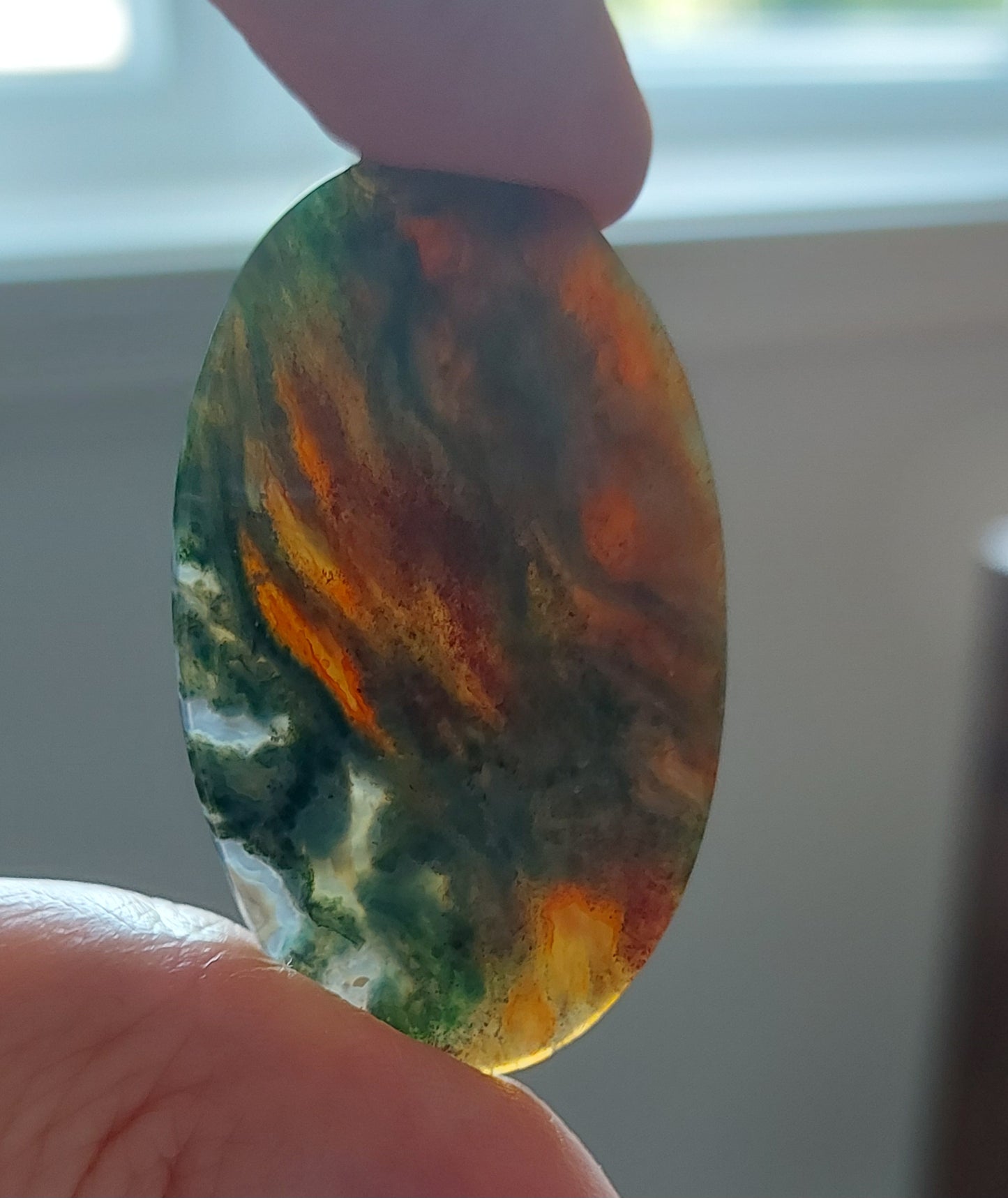 🍂Duo des Terres Flamboyantes – Agates Mousses Rouges (Grade AA)