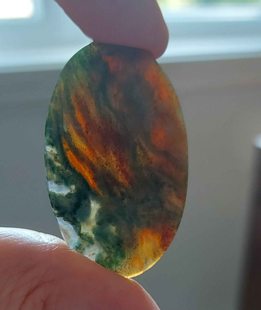 🍂Duo des Terres Flamboyantes – Agates Mousses Rouges (Grade AA)